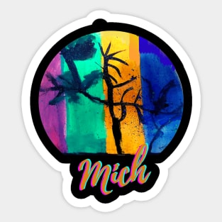 Me Mich Watercolor retro vintage sunsets design Sticker